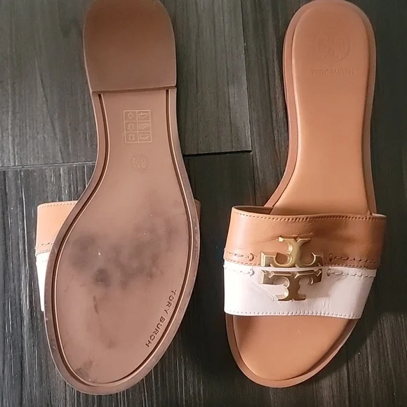 Tory Burch Everly Two-Tone Leather Slide Sandal - Picture 3 of 5